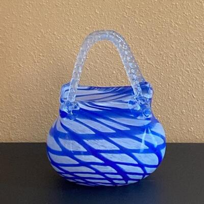 Cobalt and White Glass Purse 