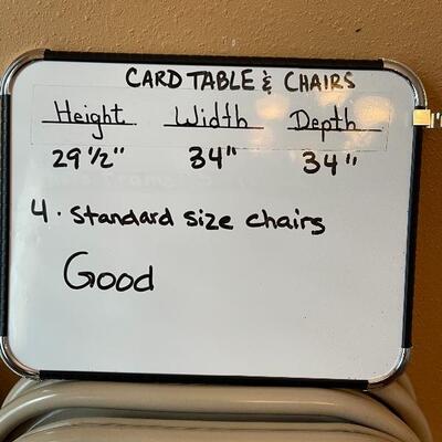 Card Table with 4 Padded Folding Chairs