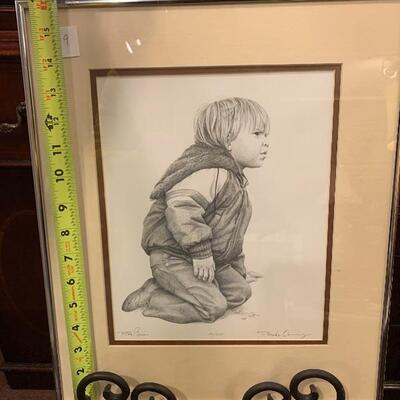 Lot 9 â€“ Framed pencil drawing â€œparade comingâ€ by Bob Giese