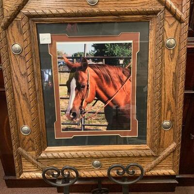 Lot 10 - beautifully wooden  framed horse photograph