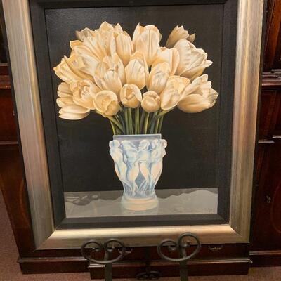 My 13 - Ora Sorenson framed signed giclÃ©e white Tulips