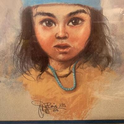 Lot 18 â€“ Jess E Dubois SW Indian framed print 19 x 23