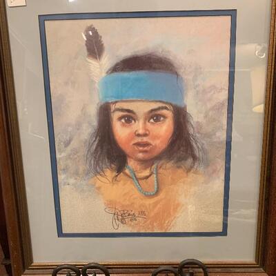 Lot 18 â€“ Jess E Dubois SW Indian framed print 19 x 23