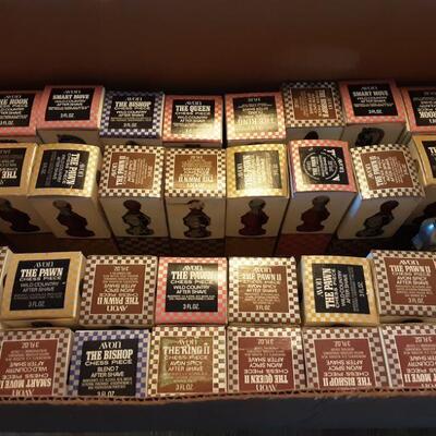 Avon Club Chess Board & Cologne Bottle Pieces