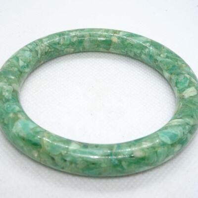 Vintage Chipped Plastic Bracelet Green for Saint Patricks Day! 