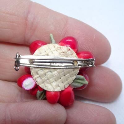 Mid Century Red Berry Pin 