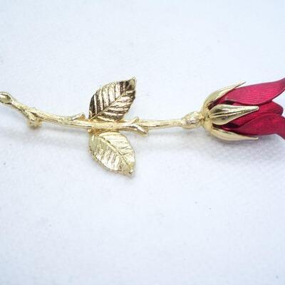 Gold & Red Rose Pin 