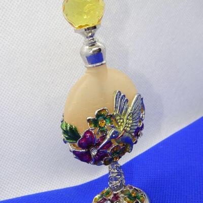Must Have Glass & Metal Hummingbird Perfume Bottle 