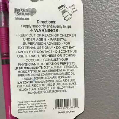 Lotta Luv Pepsi Vanilla Flavored Lip Balm Chap Stick - Sealed in Package (item #109)