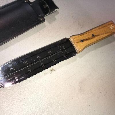 Nisaku Japanese Stainless Steel Hori Hori Weeding Knife with Case Made in Japan (item #132)