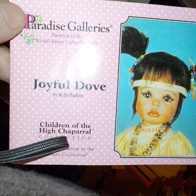 " Vintage Paradise Galleries Doll" Native American Joyful Dove. 20 inches.