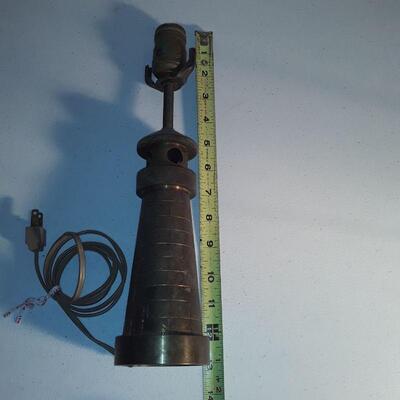 Brass Lighthouse Lamp Folk Art