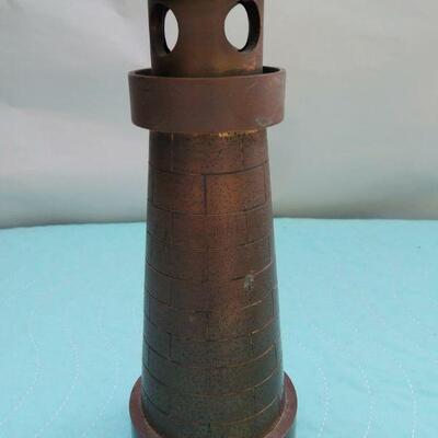 Brass Lighthouse Lamp Folk Art