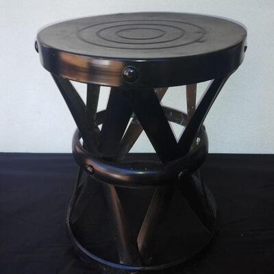 Black metal stool