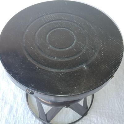 Black metal stool