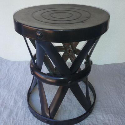 Black metal stool