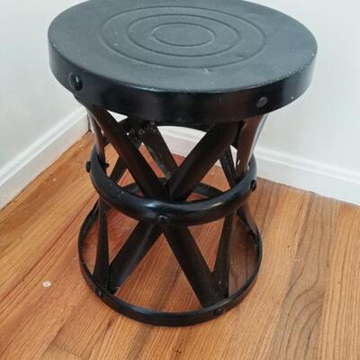 Black metal stool