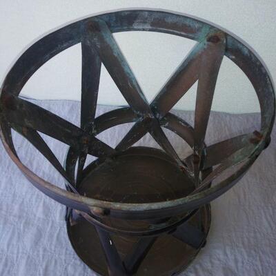Black metal stool