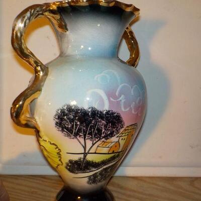 " Hand made and painted Italy Vase approx.13. in high".