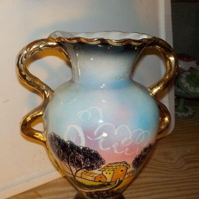 " Hand made and painted Italy Vase approx.13. in high".