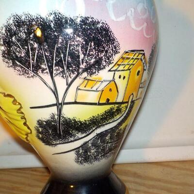 " Hand made and painted Italy Vase approx.13. in high".