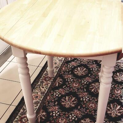 Wood Table with White Legs