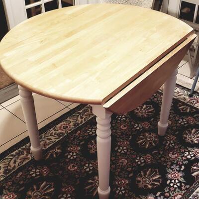Wood Table with White Legs