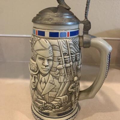 Vintage armed forces beer stein 
