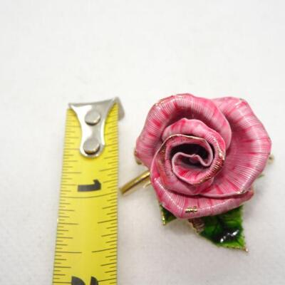 Pretty Pink Rose Pin, Brooch 