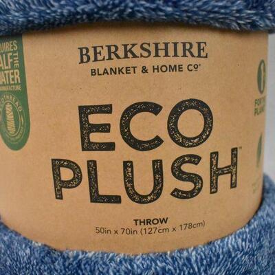 Berkshire EcoPlush Oversized Throw Blanket, 50x70, Blue - New