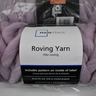 26 yd Roving Yarn, Mauve Splash (Light Purple) 100 Acrylic, Pack of 4 - New
