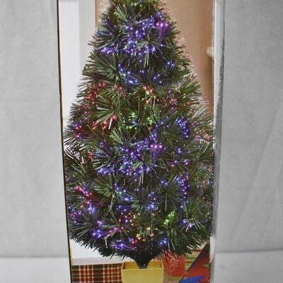 Holiday Time Fiber Optic Concord Christmas Tree 32 in, Green - New