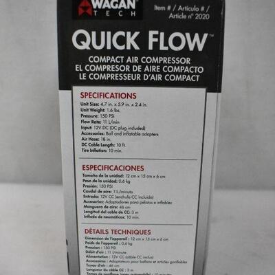 Wagan Tech Quick Flow Compact Air Compressor - New