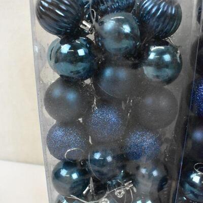 6 Dozen Dark Blue Ornaments, approx 1.5