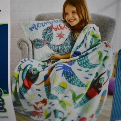 Mermaid Plush Pillow Throw Combo for Kids by Your Zone - New