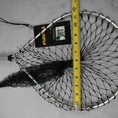 Frabill Folding Sturdy LightWeight Fishing Net, Black/Transparent - New