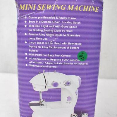 Mini Sewing Machine with Double Threads & 2 Speed Control. Damaged Box - New