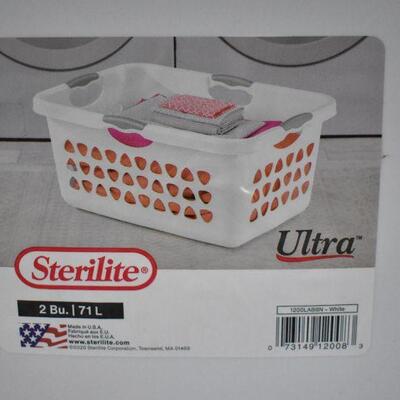 Sterilite Laundry Baskets, White, 71L each - New
