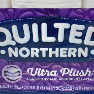 Quilted Northern Ultra Plush Toilet Paper, 12 Mega Rolls: 48 Regular Rolls - New