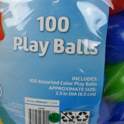 Play Day 100 Play Balls, assorted colors, 2.5