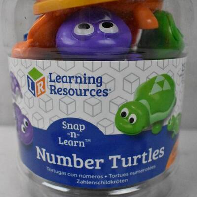 Learning Resources Snap & Learn Number Turtles, 15 pc Set - New