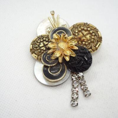 Handmade Cluster Victorian Brooch 
