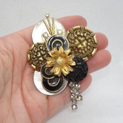 Handmade Cluster Victorian Brooch 