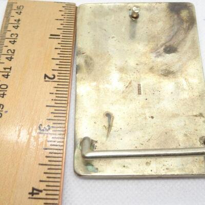 Turquoise & Silver Southwestern Native American Belt Buckle 