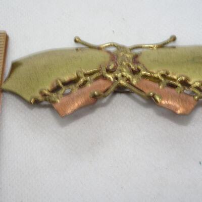 Handmade Craft Butterfly Brooch, Copper & Brass