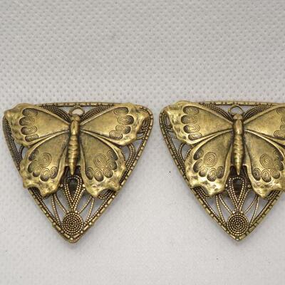 Victorian Butterfly Clip Earrings, Filigree 