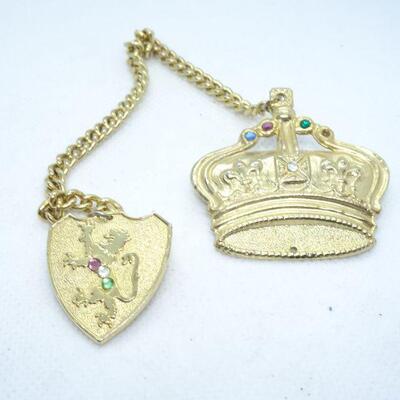 Royalty Crown & Shield Brooch Pins