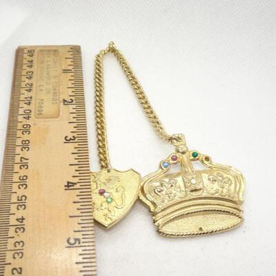 Royalty Crown & Shield Brooch Pins