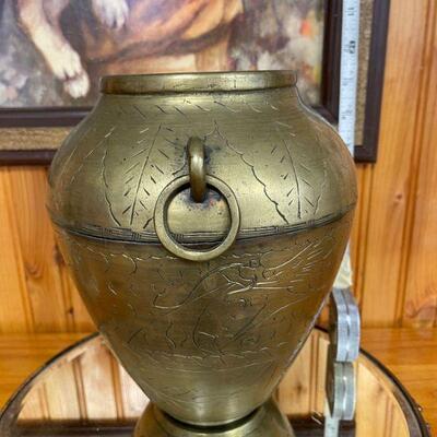 Large unique brass vase