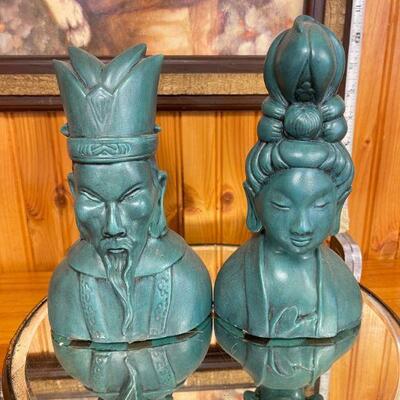 Emperor and Queen ceramic busts 